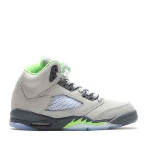 Kids Jordan 5 Retro Green Bean Basketball Shoes | Green/White